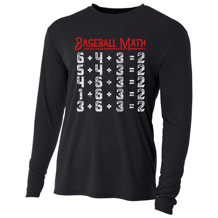 Baseball Math Double Play Kids Cooling Performance Long Sleeve Crew