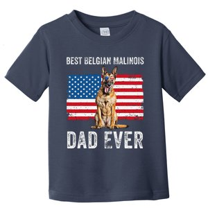 Belgian Malinois Dad American Flag Belgian Shepherd Dog Dad Toddler T-Shirt