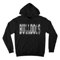 Bulldogs Mascot Distressed Vintage School Sports Name Fan Hoodie