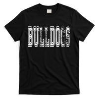 Bulldogs Mascot Distressed Vintage School Sports Name Fan T-Shirt