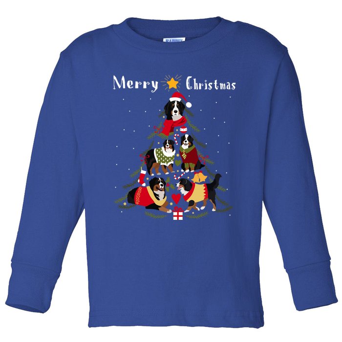 Bernese Mountain Dog Christmas Tree Xmas Gift Toddler Long Sleeve Shirt