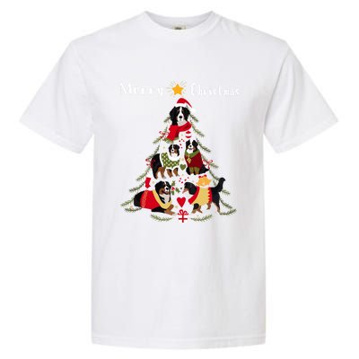 Bernese Mountain Dog Christmas Tree Xmas Gift Garment-Dyed Heavyweight T-Shirt