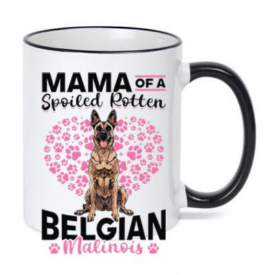 Belgian Malinois Dog Breed Mama Of A Spoiled Rotten Belgian Cute 11oz Black Color Changing Mug