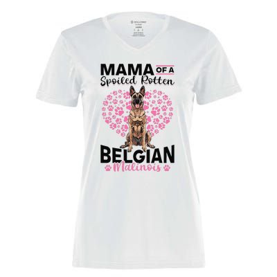 Belgian Malinois Dog Breed Mama Of A Spoiled Rotten Belgian Cute Women's Momentum V-Neck T-Shirt