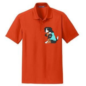 Bernese Mountain Dog I Love Dad Funny Dog Dry Zone Grid Polo