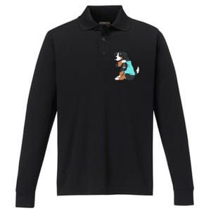 Bernese Mountain Dog I Love Dad Funny Dog Performance Long Sleeve Polo