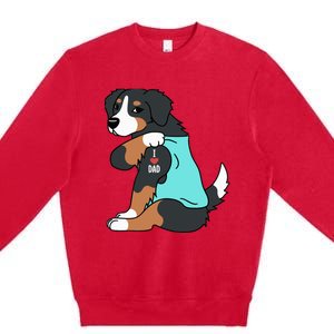 Bernese Mountain Dog I Love Dad Funny Dog Premium Crewneck Sweatshirt