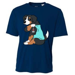 Bernese Mountain Dog I Love Dad Funny Dog Cooling Performance Crew T-Shirt