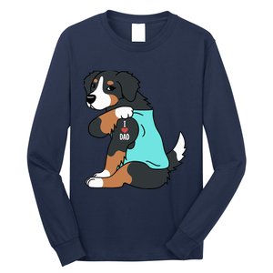 Bernese Mountain Dog I Love Dad Funny Dog Long Sleeve Shirt