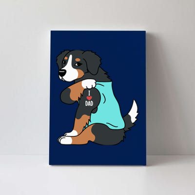 Bernese Mountain Dog I Love Dad Funny Dog Canvas