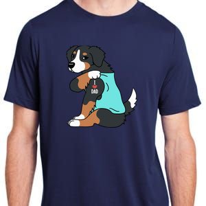 Bernese Mountain Dog I Love Dad Funny Dog Adult ChromaSoft Performance T-Shirt