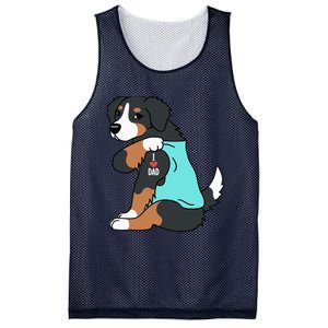 Bernese Mountain Dog I Love Dad Funny Dog Mesh Reversible Basketball Jersey Tank