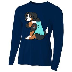 Bernese Mountain Dog I Love Dad Funny Dog Cooling Performance Long Sleeve Crew