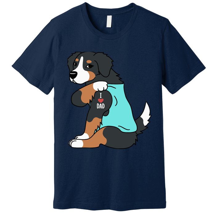 Bernese Mountain Dog I Love Dad Funny Dog Premium T-Shirt