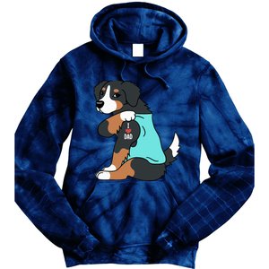 Bernese Mountain Dog I Love Dad Funny Dog Tie Dye Hoodie