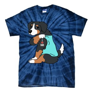 Bernese Mountain Dog I Love Dad Funny Dog Tie-Dye T-Shirt