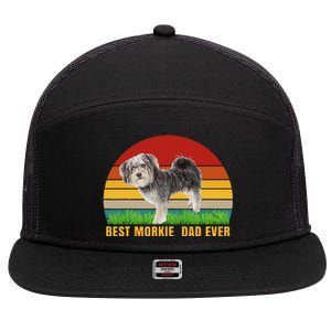 Best Morkie Dad Ever Dog For Papa Gift 7 Panel Mesh Trucker Snapback Hat