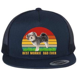 Best Morkie Dad Ever Dog For Papa Gift Flat Bill Trucker Hat