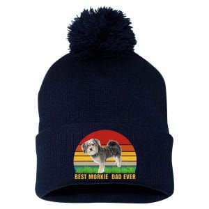 Best Morkie Dad Ever Dog For Papa Gift Pom Pom 12in Knit Beanie