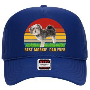 Best Morkie Dad Ever Dog For Papa Gift High Crown Mesh Back Trucker Hat