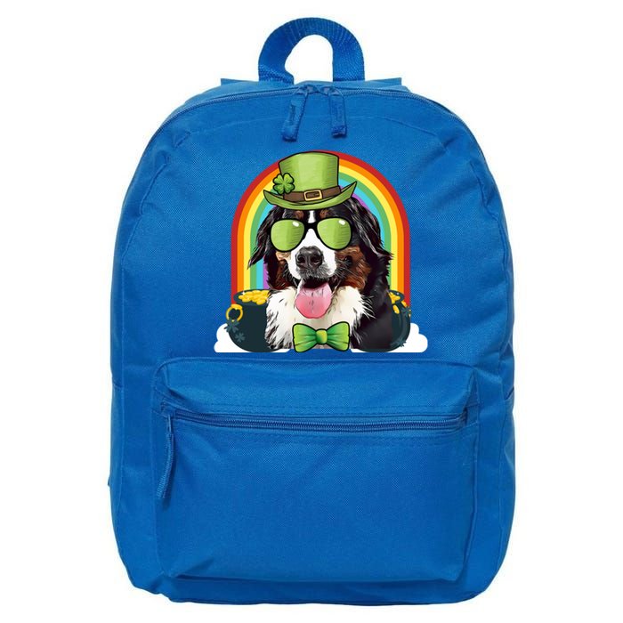 Bernese Mountain Dog Leprechaun Funny St Patricks Day Gift 16 in Basic Backpack