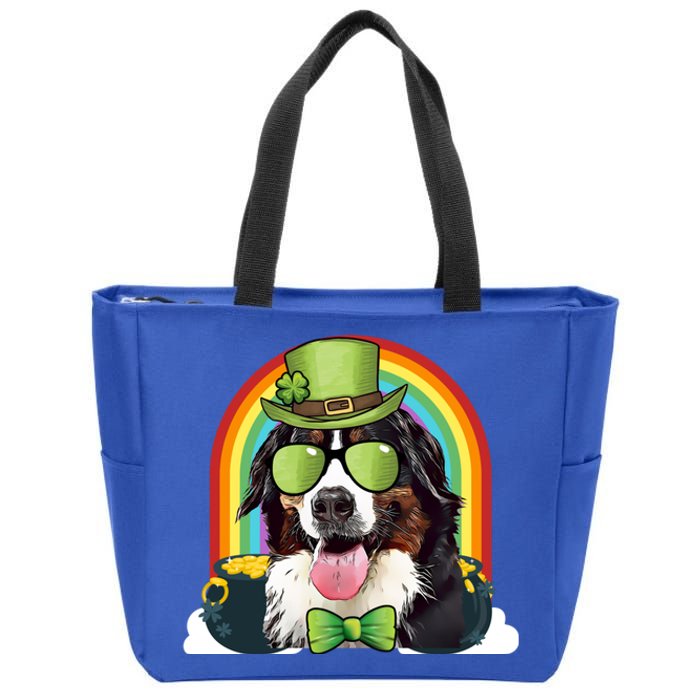 Bernese Mountain Dog Leprechaun Funny St Patricks Day Gift Zip Tote Bag