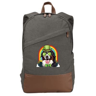 Bernese Mountain Dog Leprechaun Funny St Patricks Day Gift Cotton Canvas Backpack