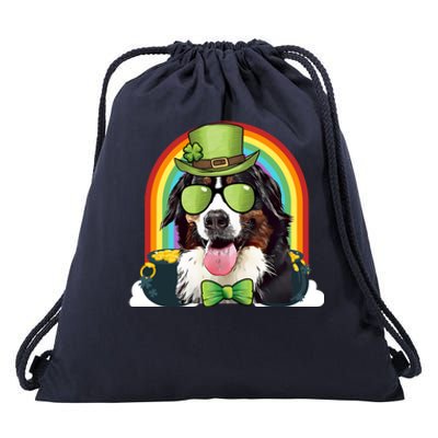 Bernese Mountain Dog Leprechaun Funny St Patricks Day Gift Drawstring Bag