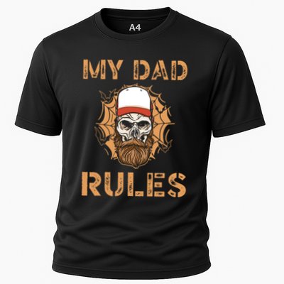 Baseball My Dad Rules Daddy Halloween Fathers Day Skeleton Gift Performance Shirt