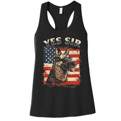 Belgian Malinois Dog Breed Yes Sir Women's Racerback Tank