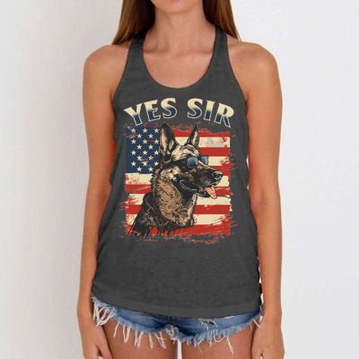 Belgian Malinois Dog Breed Yes Sir Women's Knotted Racerback Tank