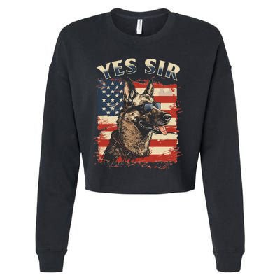 Belgian Malinois Dog Breed Yes Sir Cropped Pullover Crew