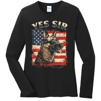 Belgian Malinois Dog Breed Yes Sir Ladies Long Sleeve Shirt