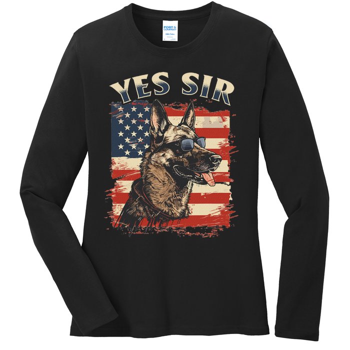 Belgian Malinois Dog Breed Yes Sir Ladies Long Sleeve Shirt