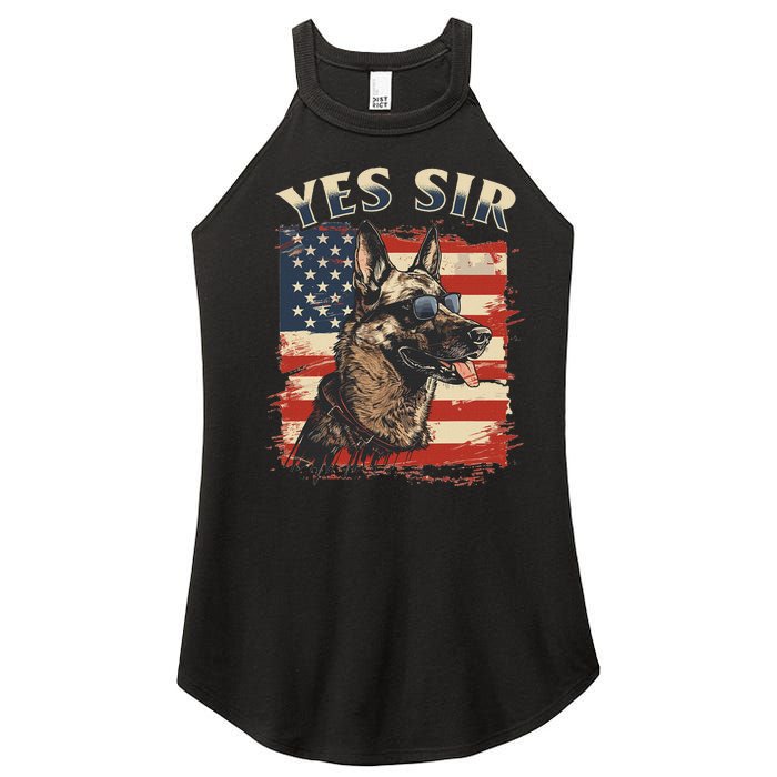 Belgian Malinois Dog Breed Yes Sir Women's Perfect Tri Rocker Tank