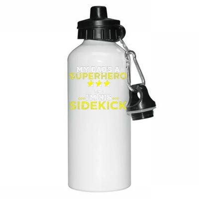 BBoys My Dads A Superhero And Im His Sidekick For Father Day Aluminum Water Bottle 