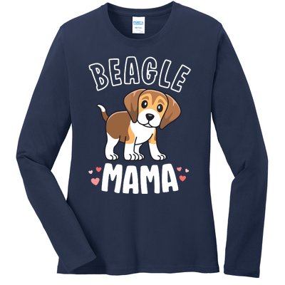 Beagle Mama Dog Mom For Women Gift For Beagle Lover Ladies Long Sleeve Shirt