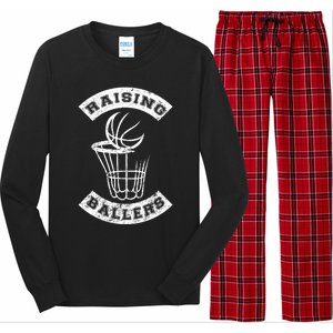 Basketball Mom Dad Mother Father Parenting Gift Raising Ballers Cute Gift Long Sleeve Pajama Set