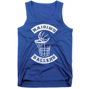 Basketball Mom Dad Mother Father Parenting Gift Raising Ballers Cute Gift Tank Top