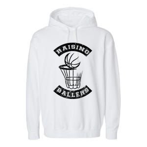 Basketball Mom Dad Mother Father Parenting Gift Raising Ballers Cute Gift Garment-Dyed Fleece Hoodie