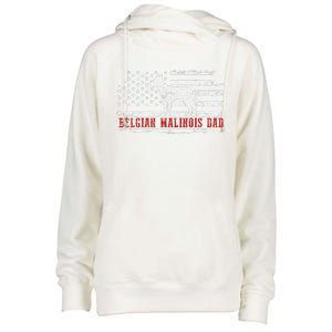 Belgian Malinois Dad Distressed American Flag Patriotic Dog Womens Funnel Neck Pullover Hood