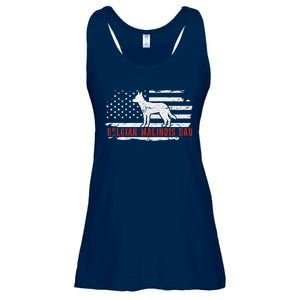 Belgian Malinois Dad Distressed American Flag Patriotic Dog Ladies Essential Flowy Tank