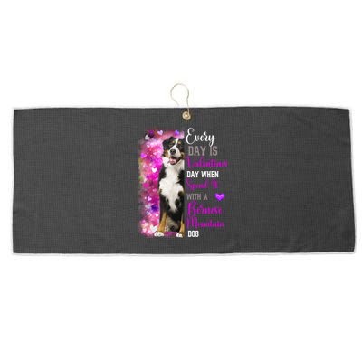 Bernese Mountain Dog Mom Funny Valentines Day Dog Lovers Gift Large Microfiber Waffle Golf Towel