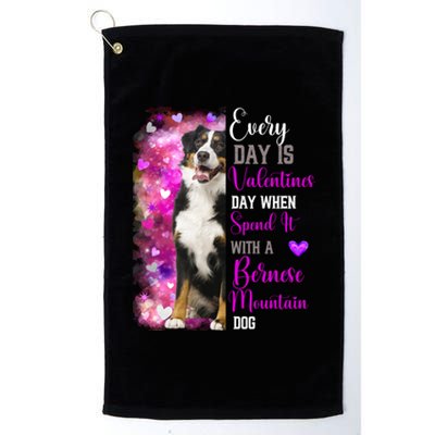 Bernese Mountain Dog Mom Funny Valentines Day Dog Lovers Gift Platinum Collection Golf Towel