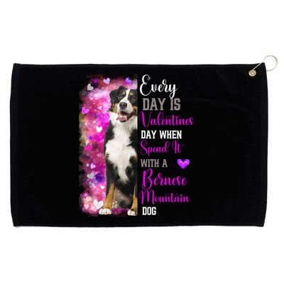 Bernese Mountain Dog Mom Funny Valentines Day Dog Lovers Gift Grommeted Golf Towel