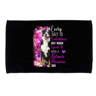 Bernese Mountain Dog Mom Funny Valentines Day Dog Lovers Gift Microfiber Hand Towel