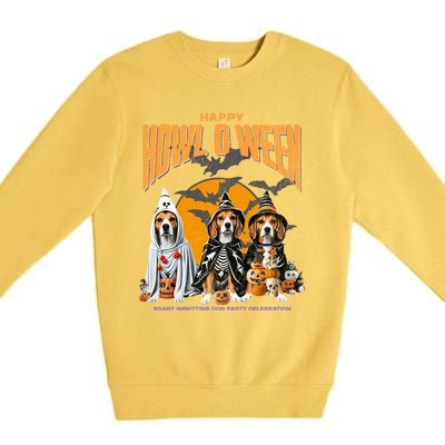 Beagle Mom Dad Halloween Lovers Premium Crewneck Sweatshirt