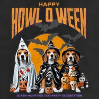 Beagle Mom Dad Halloween Lovers 7 Panel Mesh Trucker Snapback Hat