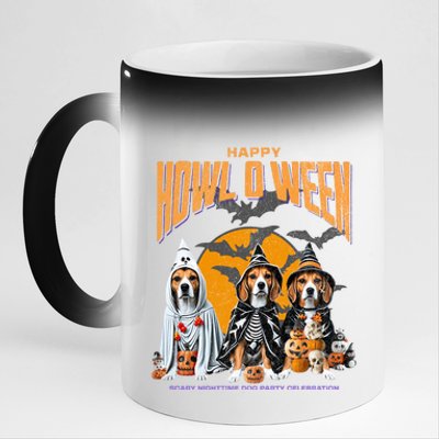 Beagle Mom Dad Halloween Lovers 11oz Black Color Changing Mug