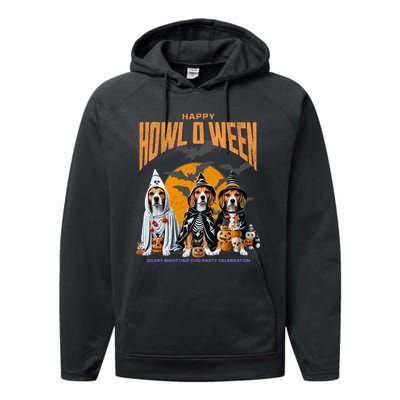 Beagle Mom Dad Halloween Lovers Performance Fleece Hoodie